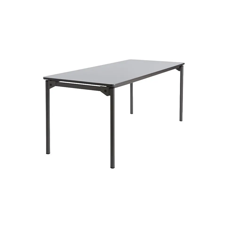 Maxx Legroom Wood Folding Table 30x72, Gray