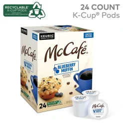 McCafe Blueberry Muffin Coffee Keurig K-Cup Pod, Light Roast, 24/Box (5000365844)