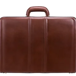 McKlein Coughlin Expandable Attache Briefcase, Top Grain Cowhide Leather, Brown (80464)