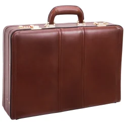 McKlein Coughlin Expandable Attache Briefcase, Top Grain Cowhide Leather, Brown (80464)