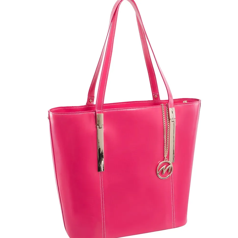 McKlein CRISTINA Fuchsia Genuine Leather Tote with Tablet Pocket, Large (97543)