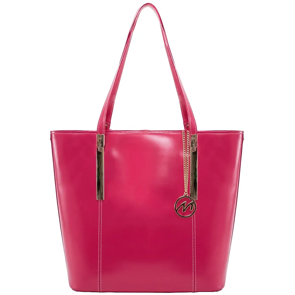McKlein CRISTINA Fuchsia Genuine Leather Tote with Tablet Pocket, Large (97543)