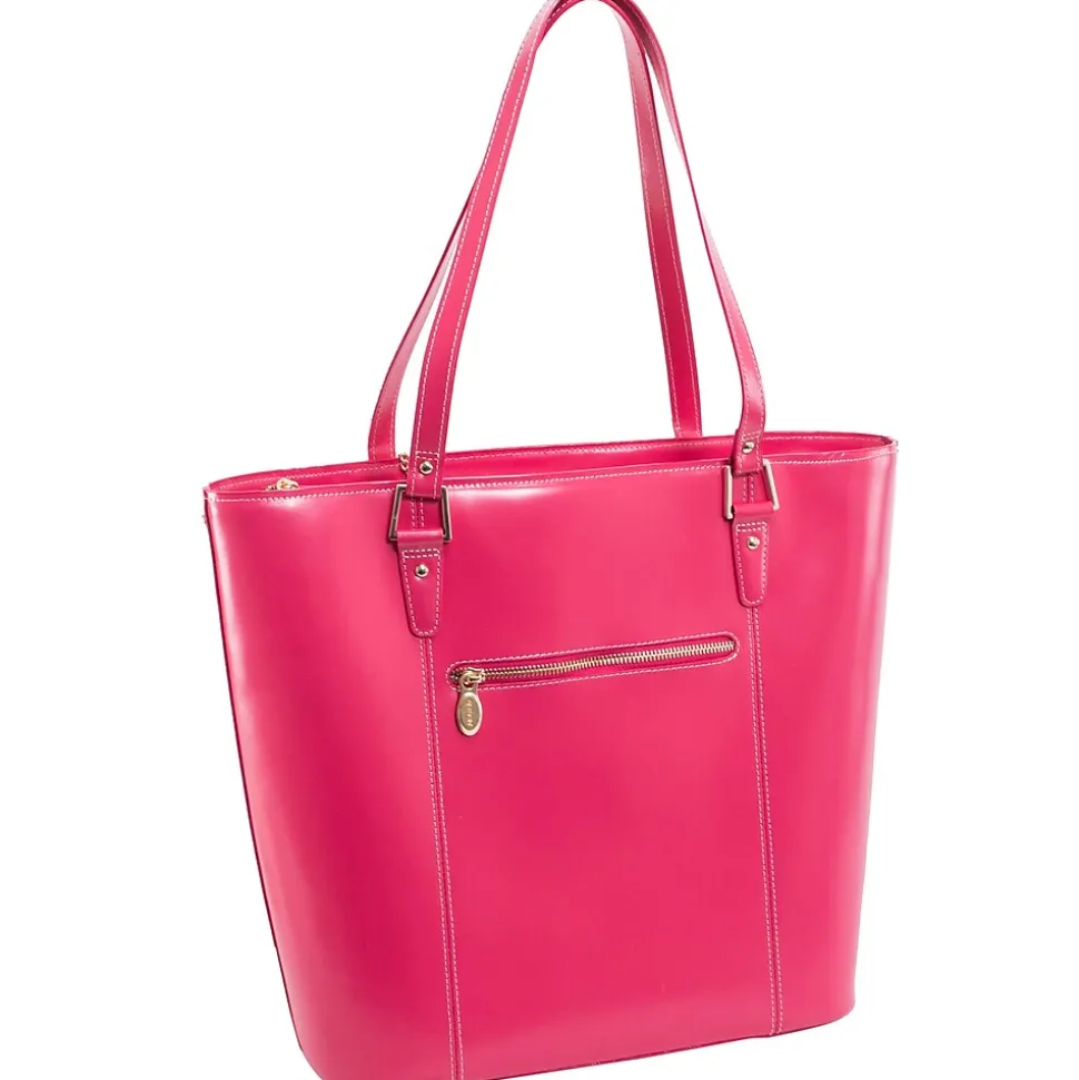 McKlein CRISTINA Fuchsia Genuine Leather Tote with Tablet Pocket, Large (97543)