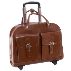 McKlein Davis L Series Laptop Briefcase, Brown Genuine Leather (96184A)