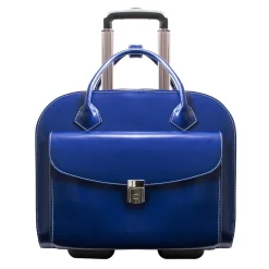 McKlein Granville L Series Laptop Briefcase, Navy Genuine Leather (96147A)