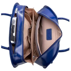 McKlein Granville L Series Laptop Briefcase, Navy Genuine Leather (96147A)