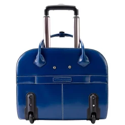 McKlein Granville L Series Laptop Briefcase, Navy Genuine Leather (96147A)