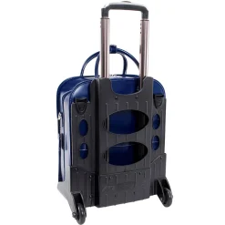 McKlein LA GRANGE W Series Laptop Rolling Briefcase, Navy Genuine Leather (96497)