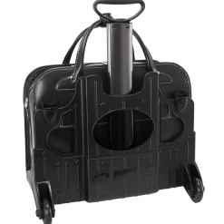 McKlein Lakewood, Checkpoint-Friendly Detachable Wheeled Laptop Briefcase, Top Grain Cowhide Leather, Black (96615)