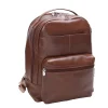 Mcklein Leather Dual Compartment Laptop Backpack, Parker, Pebble Grain Calfskin Leather, Brown (88554)