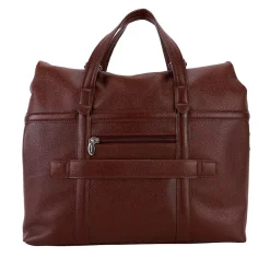 Mcklein Leather Roll Top Laptop Briefcase, Edgefield, Pebble Grain Calfskin Leather, Brown (88754)