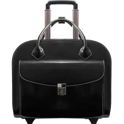 McKlein Limited Edition Laptop Briefcase, Black Leather (96145A)