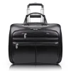 McKlein Limited Edition Laptop Rolling Briefcase, Black Leather (80505C)