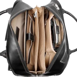 McKlein Limited Edition Laptop Briefcase, Black Leather (96315C)