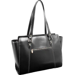 McKlein M Series, ALDORA, Genuine Cowhide Leather, Ladies' Tote with Tablet Pocket, Black (97505)