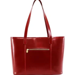 McKlein M Series, ALYSON, Genuine Cowhide Leather, Ladies' Tote with Tablet Pocket, Red (97536)