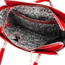 McKlein M Series Cristina Red Leather Tote with Tablet Pocket (97546)