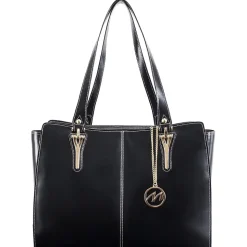 McKlein M Series, GLENNA, Genuine Cowhide Leather, Ladies' Tote with Tablet Pocket, Black (97555)