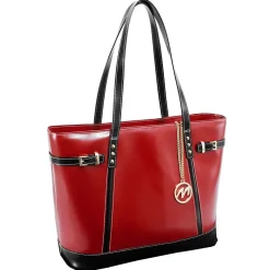 McKlein M Series Serafina Red Leather Tote with Tablet Pocket (97566)