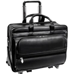 McKlein P Series Laptop Briefcase, Black Leather (86445)