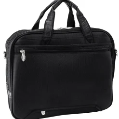 McKlein Pearson Expandable Double Compartment Laptop Briefcase, Tech-Lite Ballistic Nylon, Black (74565)