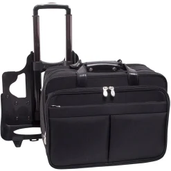 McKlein Roosevelt, Patented Detachable Wheeled Laptop Briefcase, Tech-Lite Ballistic Nylon, Black (74555)