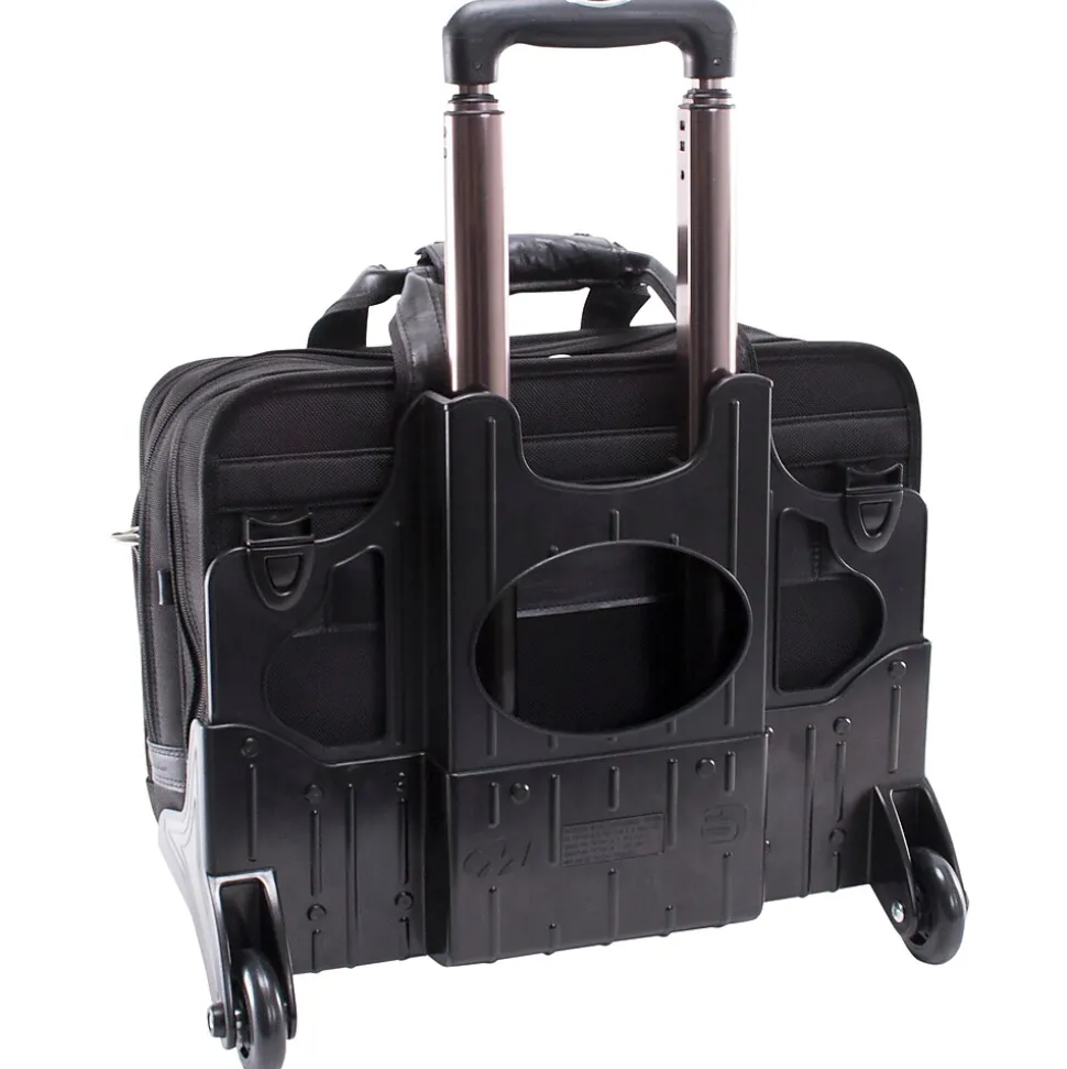 McKlein Roosevelt, Patented Detachable Wheeled Laptop Briefcase, Tech-Lite Ballistic Nylon, Black (74555)