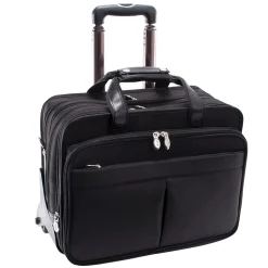 McKlein Roosevelt, Patented Detachable Wheeled Laptop Briefcase, Tech-Lite Ballistic Nylon, Black (74555)