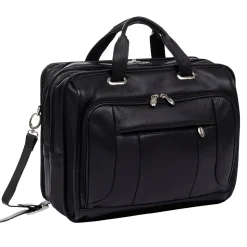McKlein S Series Laptop Briefcase, Black Leather (15715)