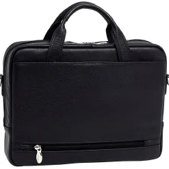 McKlein S Series Laptop Briefcase, Black Leather (15485)