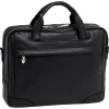 McKlein S Series Laptop Briefcase, Black Leather (15495)
