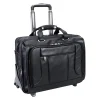 McKlein S Series Laptop Rolling Briefcase, Black Leather (15705)