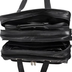 McKlein S Series Laptop Rolling Briefcase, Black Leather (15705)