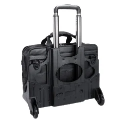McKlein S Series Laptop Rolling Briefcase, Black Leather (15705)