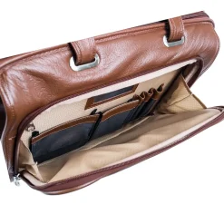McKlein S Series, WEST TOWN, PebbleGrain Leather, Checkpoint-Friendly Detachable Wheeled Laptop Briefcase, Brown (15704)