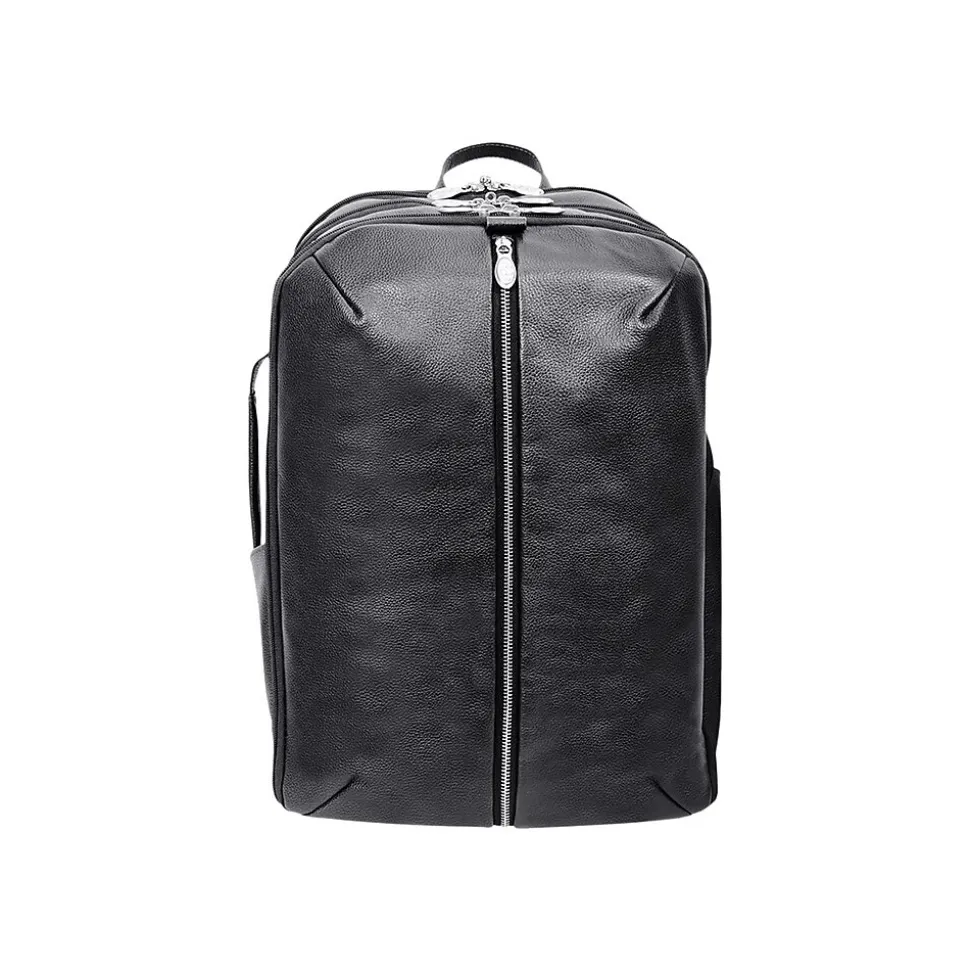McKlein U Series Englewood Laptop Backpack, Black Leather (18895)
