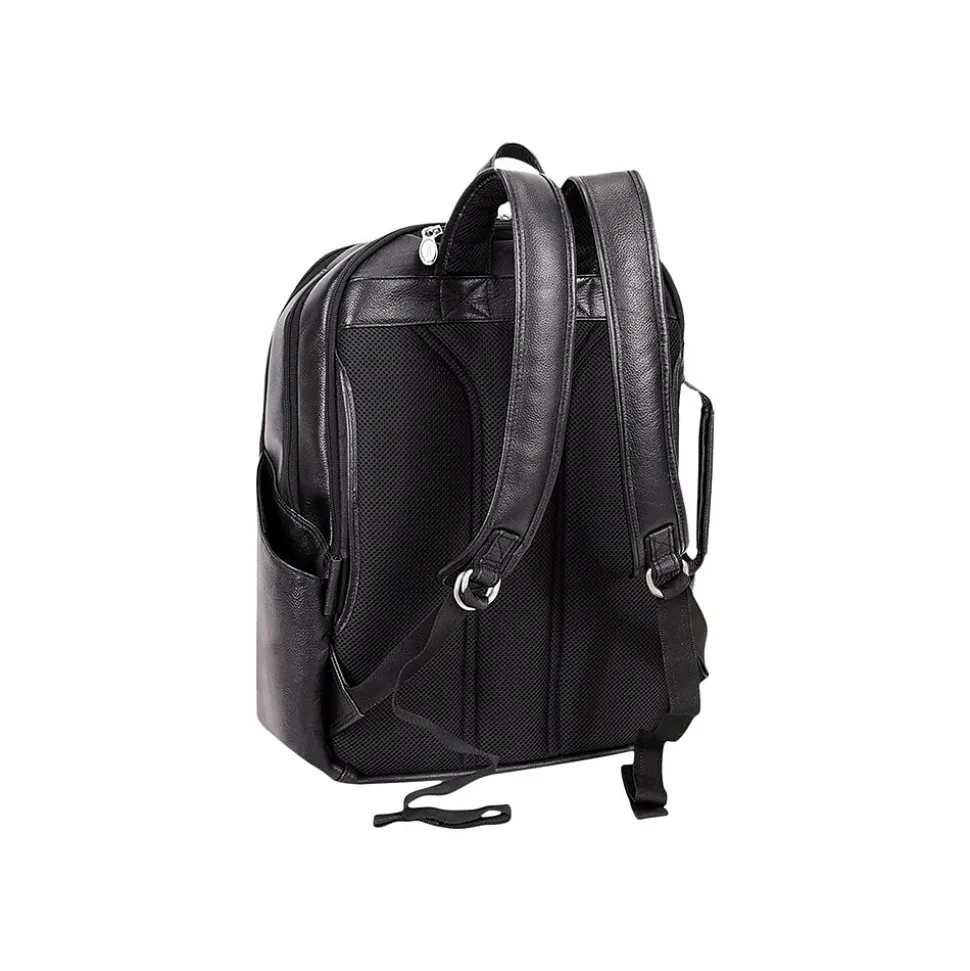 McKlein U Series Englewood Laptop Backpack, Black Leather (18895)