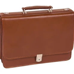 McKlein V Series, LEXINGTON, Top Grain Cowhide Leather,Flapover Double Compartment Briefcase, Brown (83544)