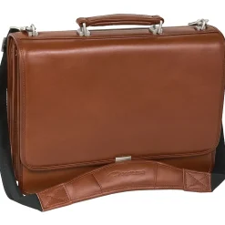 McKlein V Series, LEXINGTON, Top Grain Cowhide Leather,Flapover Double Compartment Briefcase, Brown (83544)