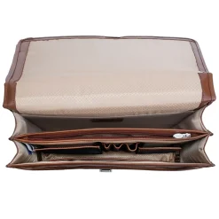 McKlein V Series, LEXINGTON, Top Grain Cowhide Leather,Flapover Double Compartment Briefcase, Brown (83544)