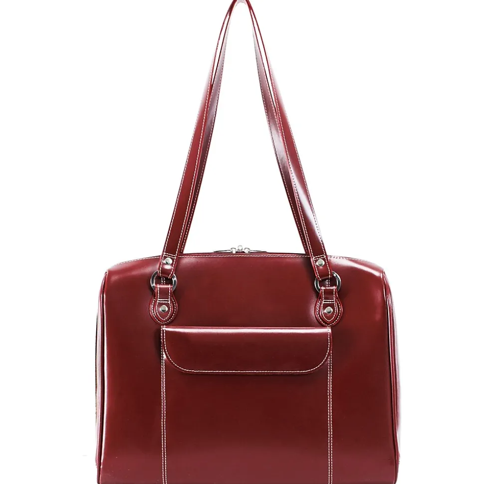 McKlein W Series, GLENVIEW, Genuine Cowhide Leather, Ladies' Laptop Briefcase, Red (94746)