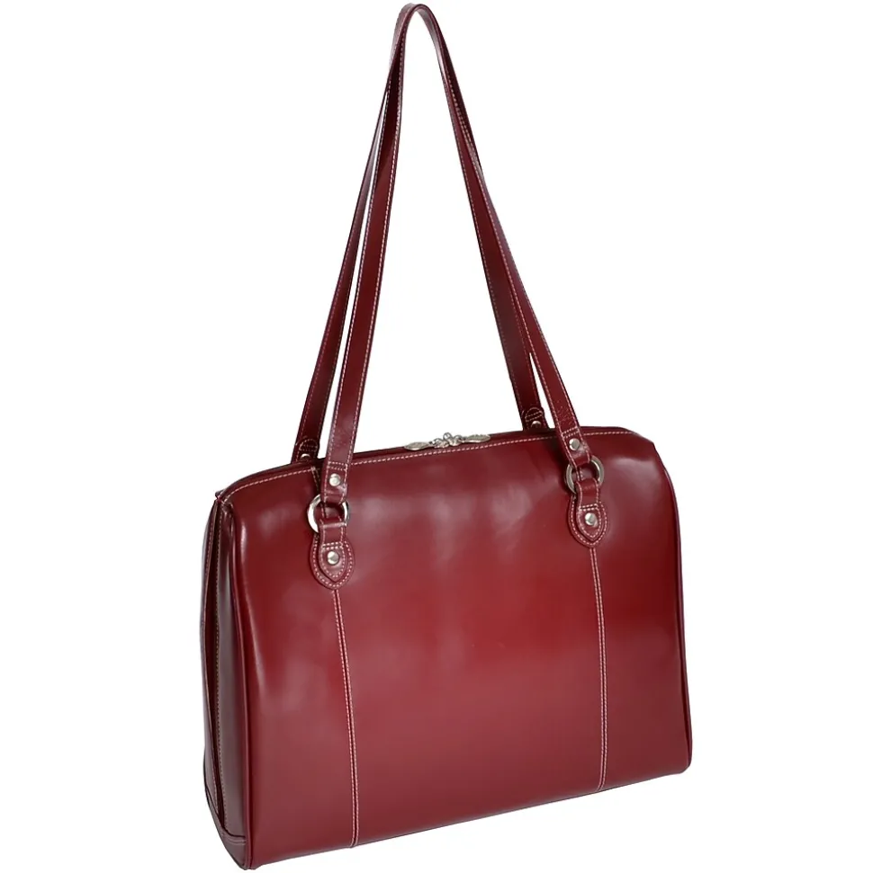 McKlein W Series, GLENVIEW, Genuine Cowhide Leather, Ladies' Laptop Briefcase, Red (94746)