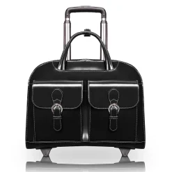 McKlein W Series Laptop Briefcase, Black Leather (96185A)