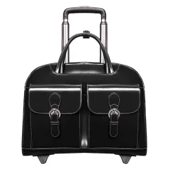 McKlein W Series Laptop Briefcase, Black Leather (96185A)