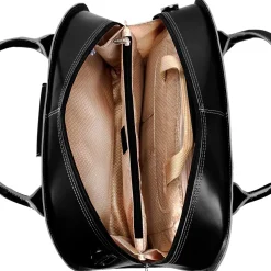 McKlein W Series, ROSEVILLE, Genuine Cowhide Leather, Checkpoint-Friendly Detachable Wheeled Laptop Briefcase, Black (96645)