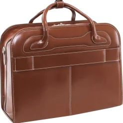 McKlein WILLOWBROOK W Series Laptop Briefcase, Brown Genuine Leather (94984)