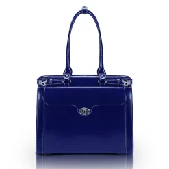 McKlein WINNETKA W Series Laptop Briefcase, Navy Genuine Leather (94837)