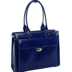 McKlein WINNETKA W Series Laptop Briefcase, Navy Genuine Leather (94837)
