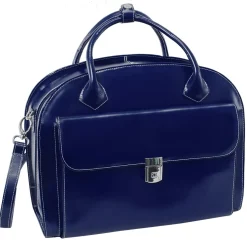 McKleinUSA 15.4" Leather Wheeled Ladies' Laptop Briefcase, Blue (94367)