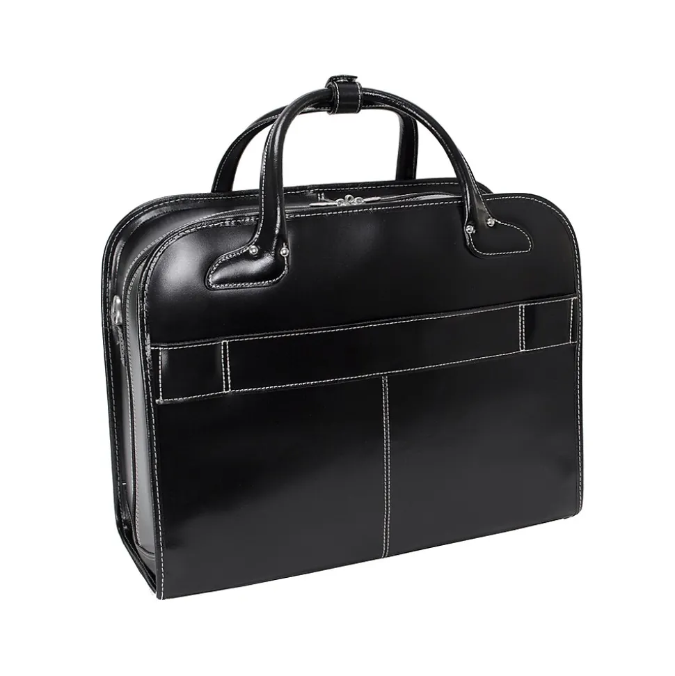 McKleinUSA Berkeley W Series Leather Rolling Briefcase, Black (97045)